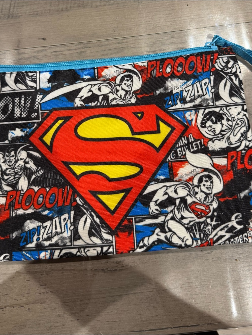 Superman Comic Print Men's Pouch Bag - Red/Yellow/Blue